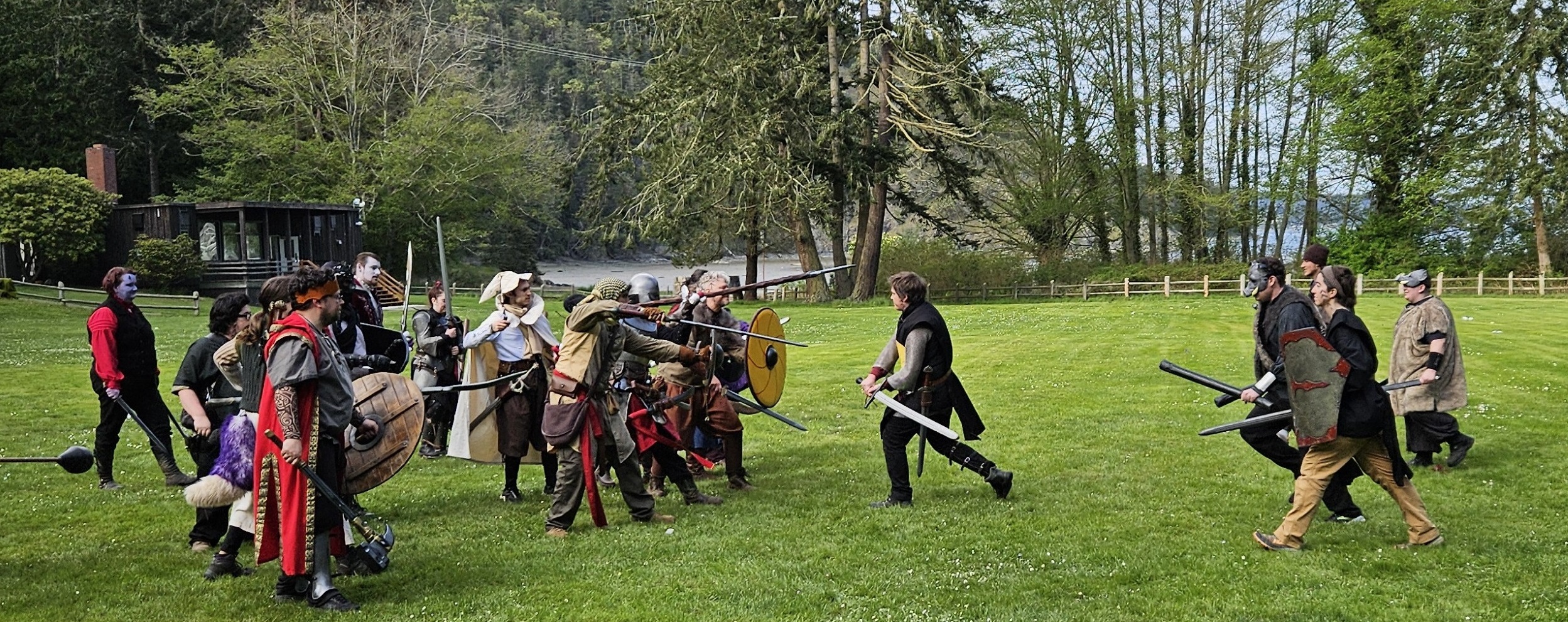 A group of players at game